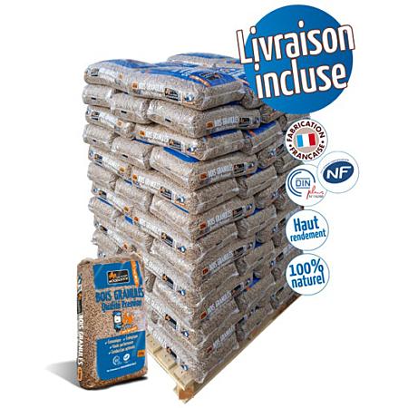 Granulés de bois Premium Woodstock en palette – 66 sacs de 15 kg